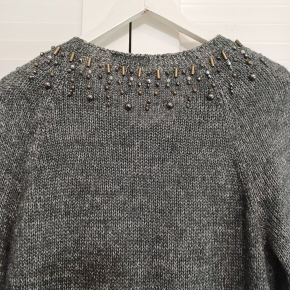 Coldwater Creek Beaded Jewel Neck Cardigan Sweater - Picture 7 of 11